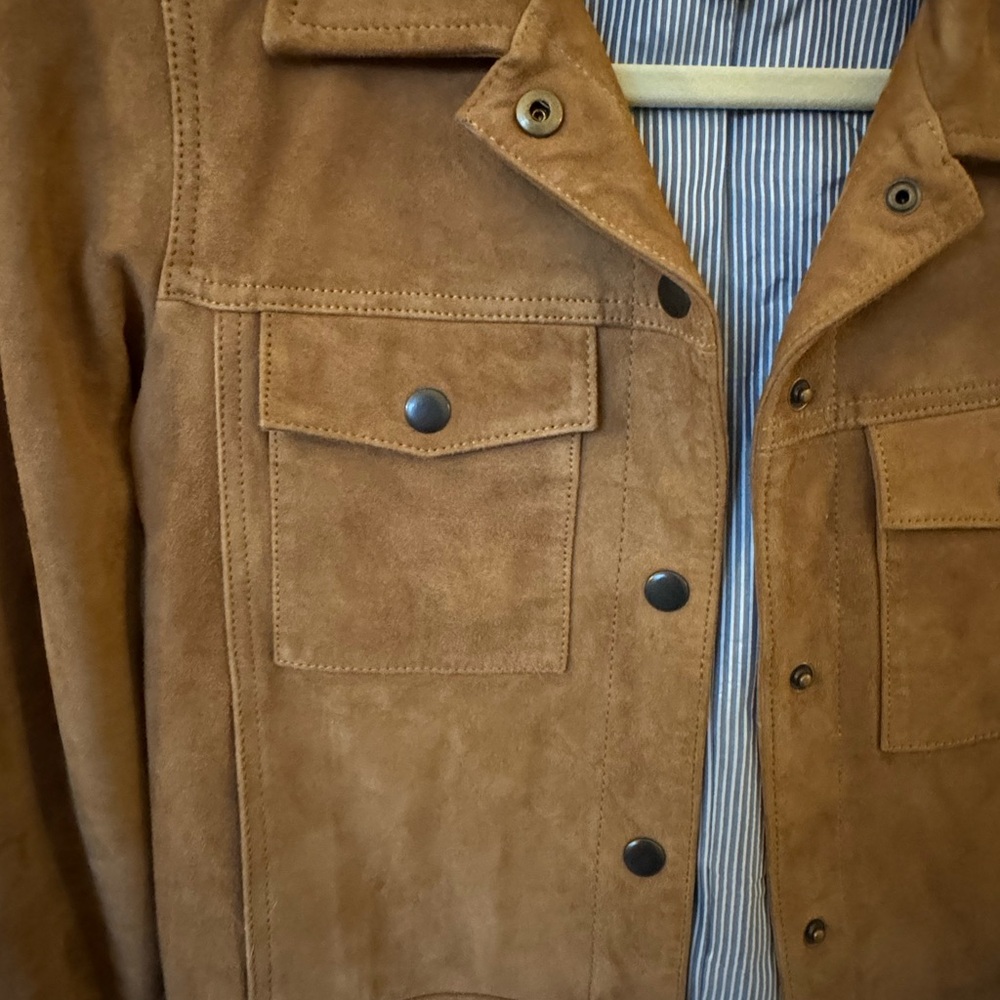 Madewell Suede Utility Jacket in Tan Brown - Picture 2 of 7